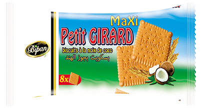 Petit Girard : 8 biscuits à la noix de coco ( Poids Net : 46g / 42 Sachets par carton )
