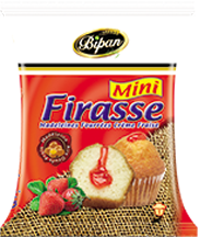            Mini Firasse : Madeleines fourrée à la crème fraise ( Poids Net : 25g / 40 Sachets par carton )