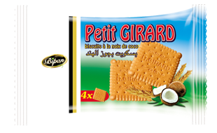 Mini Petit Girard : 4 biscuits à la noix de coco( Poids Net : 20g / 72 Sachets par carton )