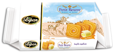 Petit Beurre :24 Biscuits au pur beurre frais ( Poids Net : 200g / 12 paquets par carton )